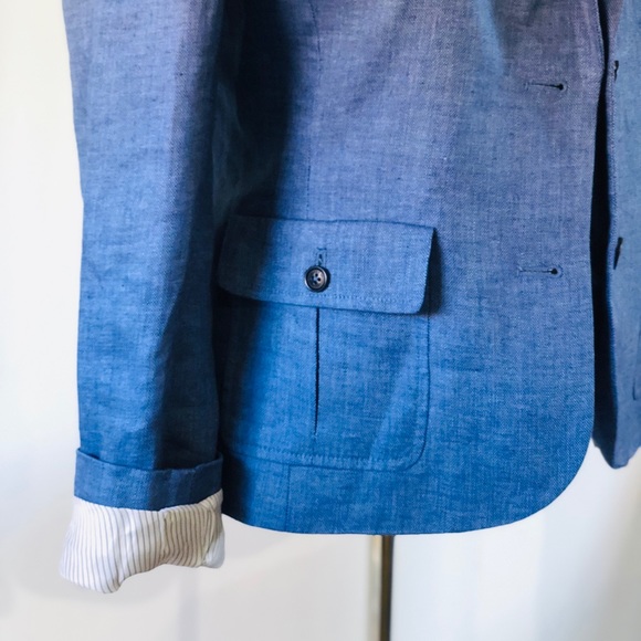 Brooks Brothers Red Fleece Linen Blazer Jacket 10 - Picture 2 of 6